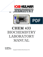 CHEM 433 Biochemistry Laboratory Manual: I I NST T T U E OF Technology