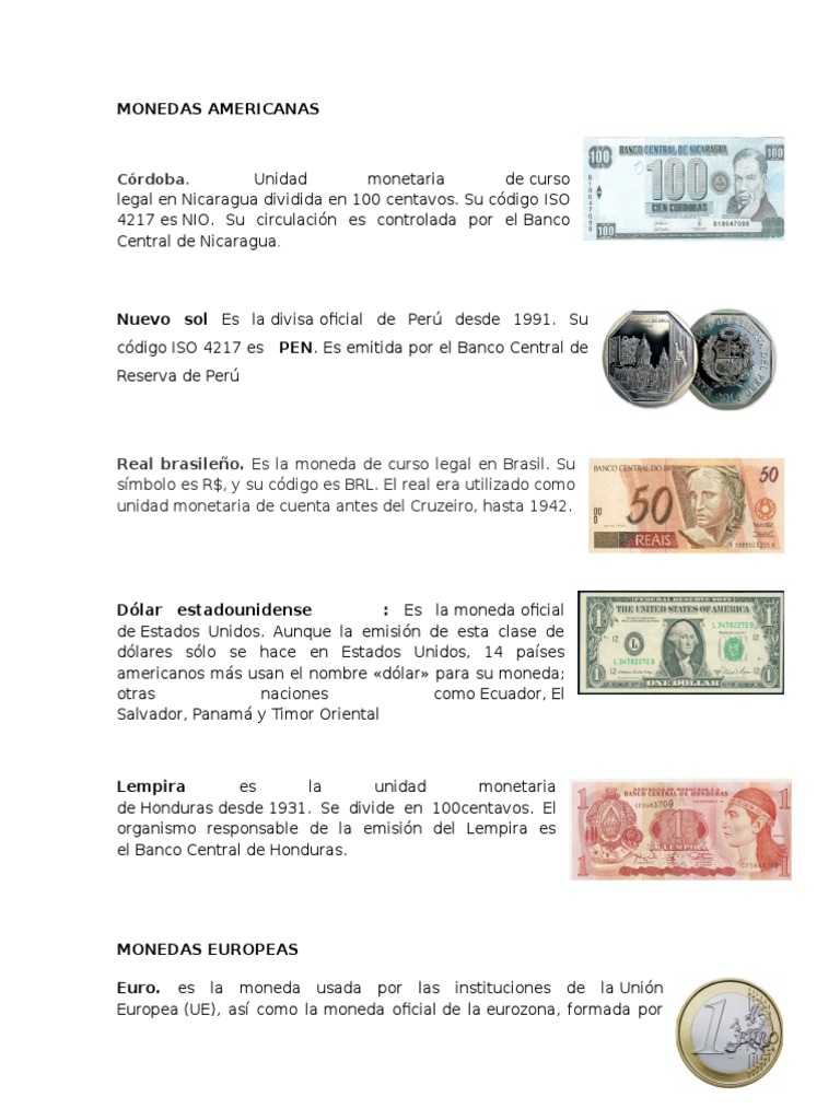 Monedas del Mundo: América, Europa, Asia y África | PDF | Dólar de los ...