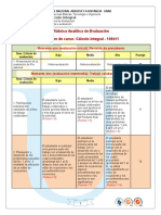 Rubrica Analitica de Evaluacion