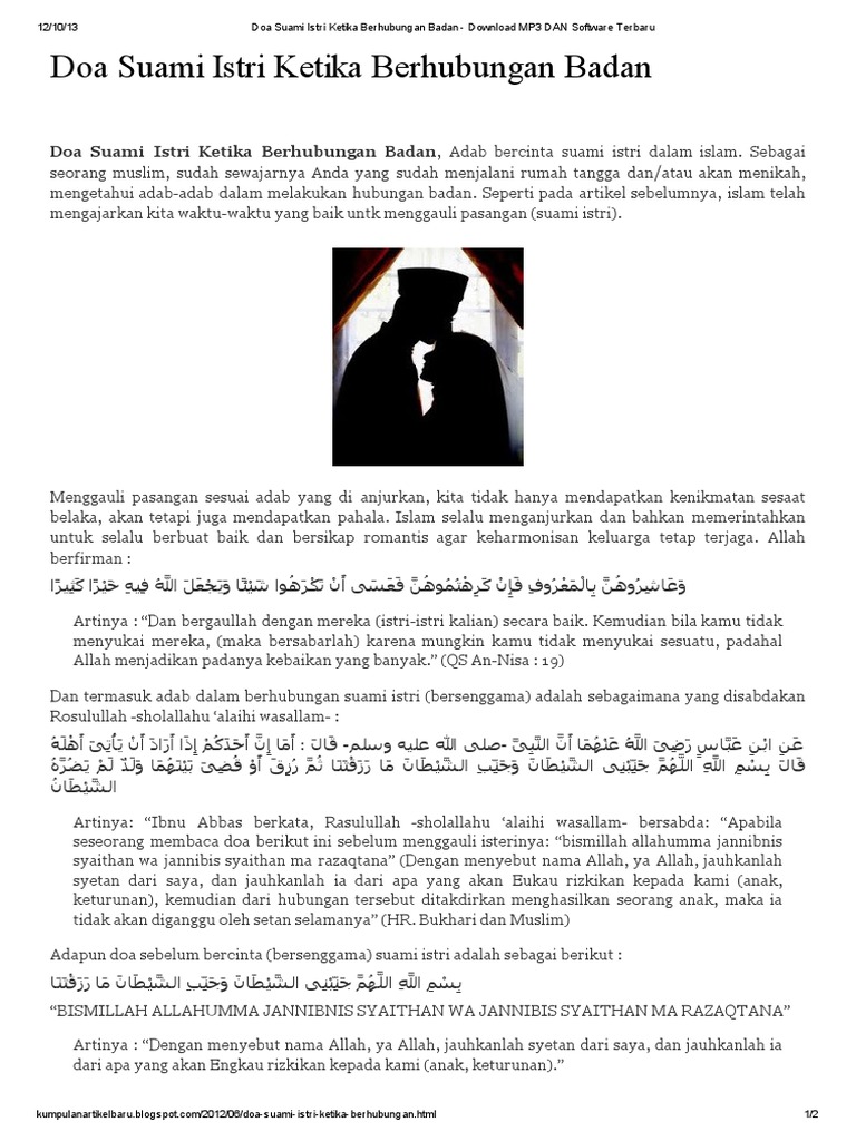 Doa Suami Istri Ketika Berhubungan Badan Download Mp3 Dan Software Terbaru Pdf