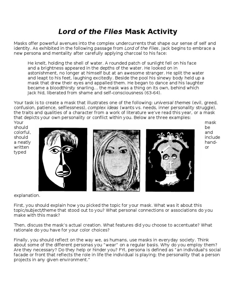 👍 Lord of the flies mask project. The Importance of Masks in William