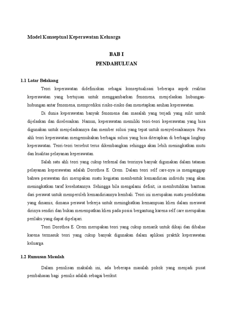 Model Konseptual Keperawatan Keluarga