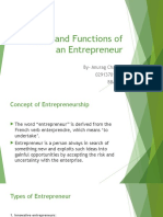 Types and Functions of An Entrepreneur