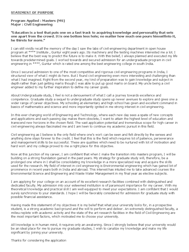 Architecture statement of purpose image