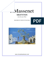J Massenet - Meditation From Thais For Clarinet & Piano PDF