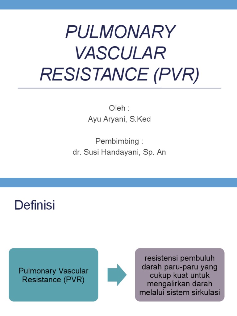 Pulmo Vascular Resistance (PVR) | PDF | Memasak, Makanan, & Anggur ...
