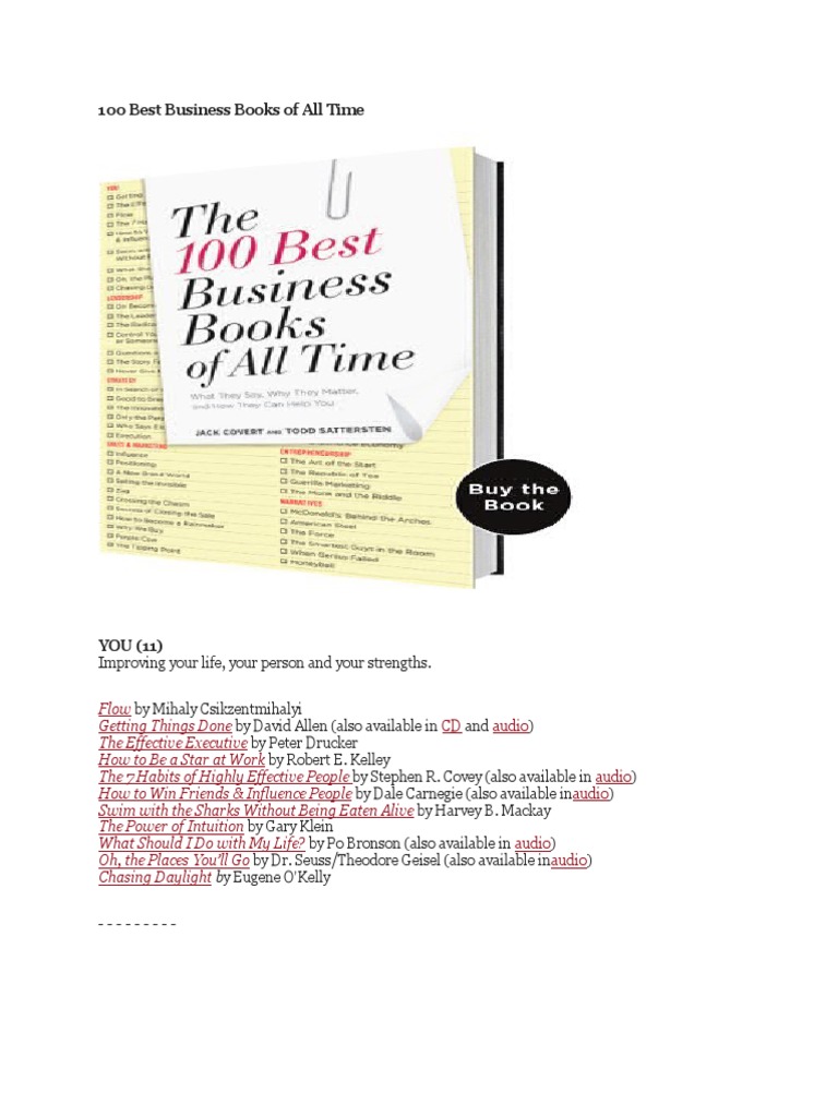 100 Best Business Books of All Time Summaries and Insights into Top