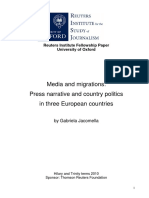 Media and Migrations Press Narrative and Country Politics in Three European Countries