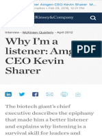 Why I'm A Listener Amgen CEO Kevin Sharer McKinsey & Company
