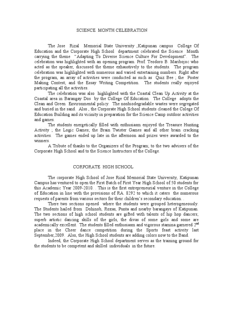 Science Month Celebration  PDF  Nature