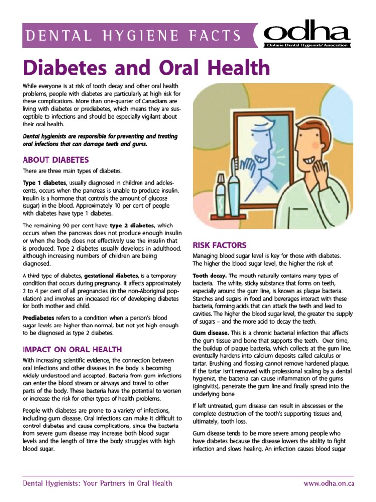 Diabetes and Oral Health: Dental Hygiene Facts | PDF | Oral Hygiene ...