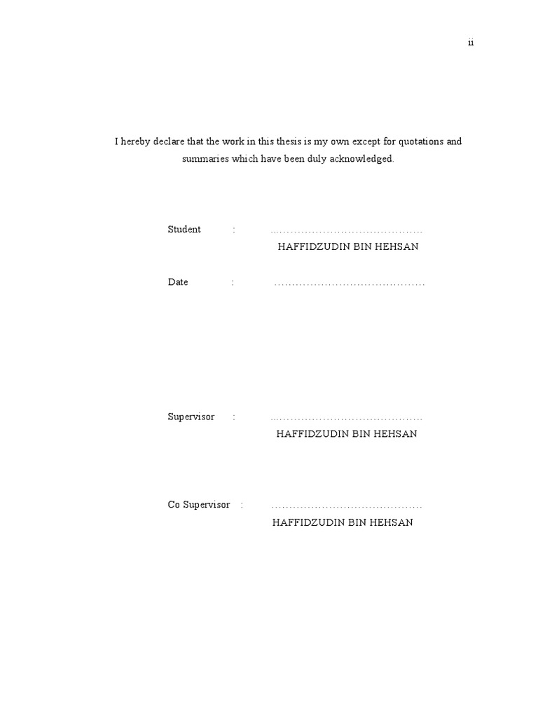 Example - Students Declaration | PDF