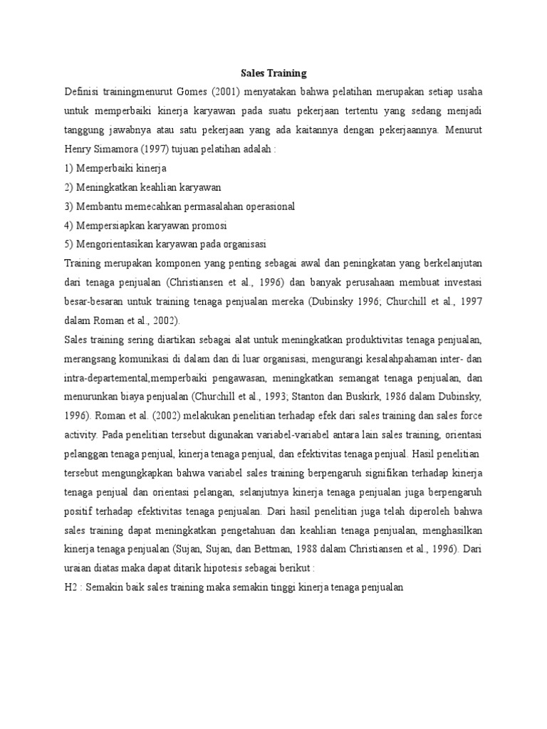 Strategi Efektif dalam Training Sales | PDF