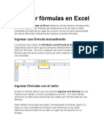 Ingresar Fórmulas en Excel