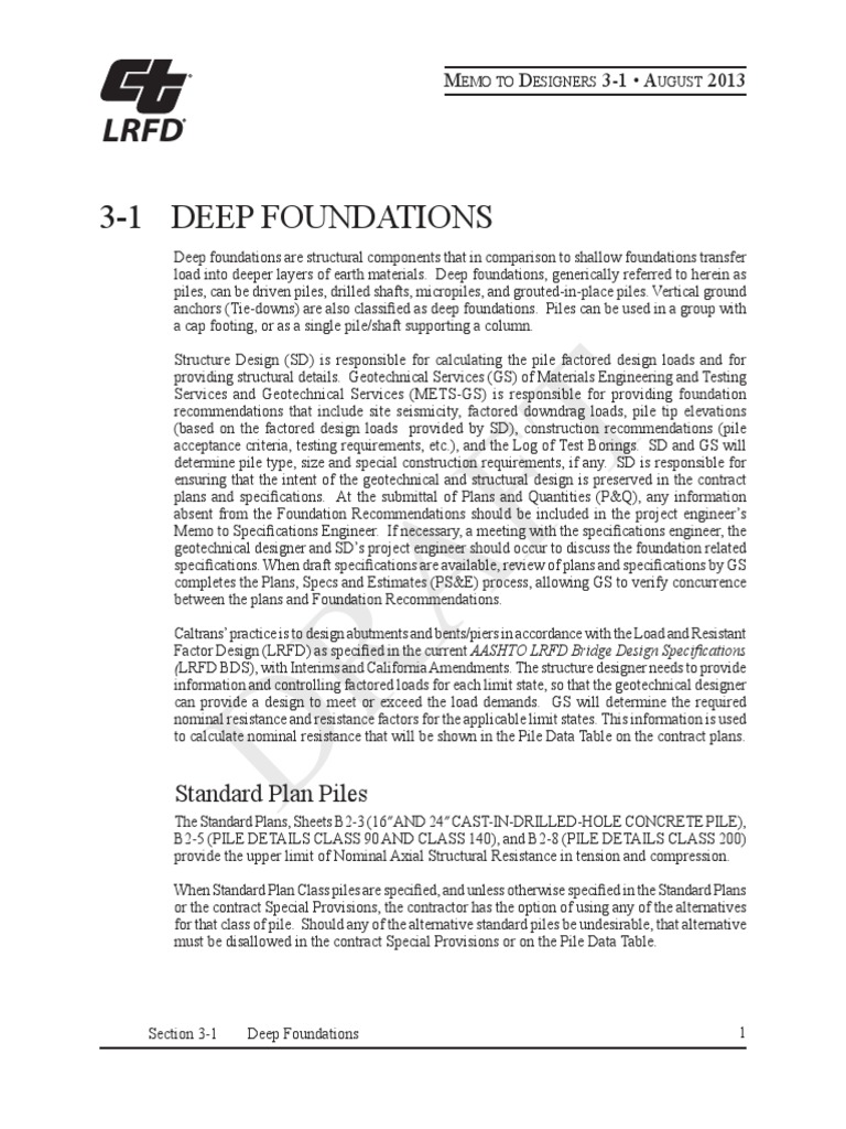Deep Foundations Design Guidelines | PDF | Deep Foundation ...