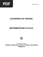 Matemáticas 3º ESO Cuaderno de Verano