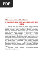 Kesehatan Gigi Dan Mulut Pada Ibu Hamil