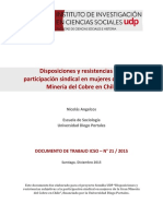 Disposiciones y Resistencias a La Participacion Sindical en Mujeres de La Gran Mineria Del Cobre en Chile