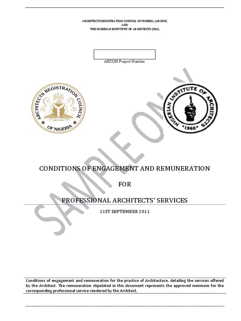 Conditions of Engagement and Remuneration For Professional Architects