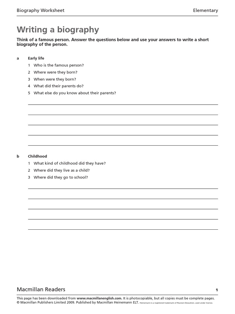 BIOGRAPHY WORKSHEETS FOR ELEMENTARY STUDENTS PDF intelligence overview