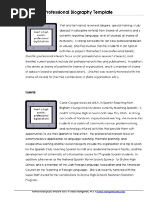 Professional Biography Template