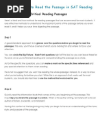 The Best Way To Read The Passage in SAT Reading