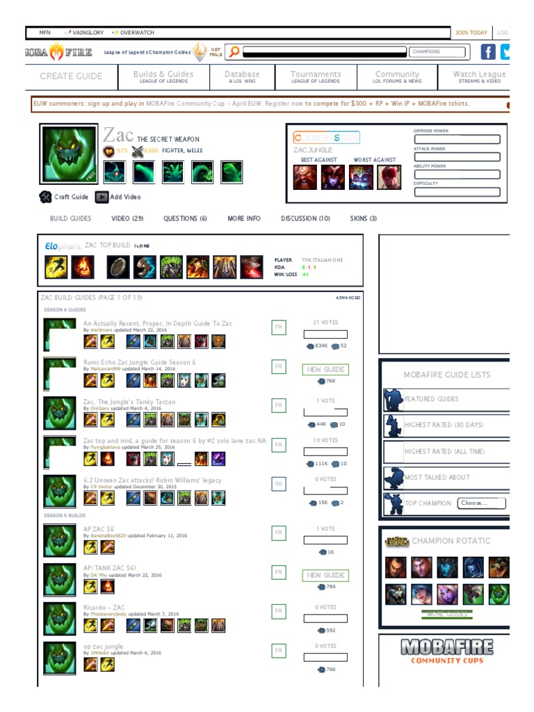 Zac Build Guides League Of Legends Strategy Builds