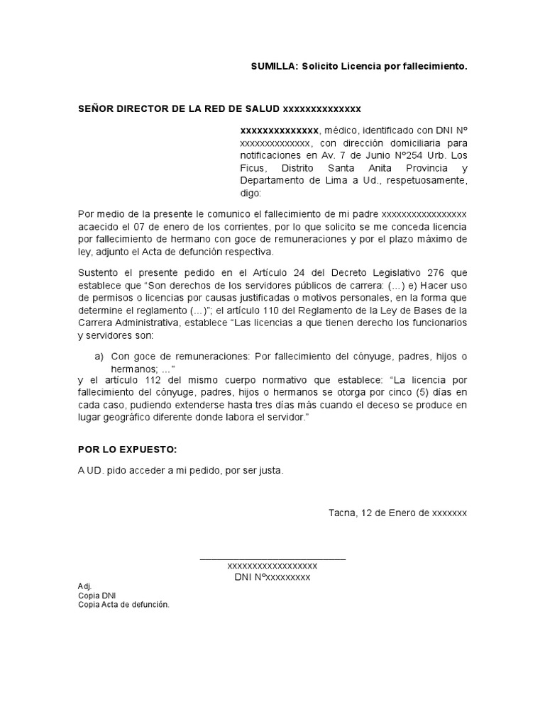 Solicito Licencia Con Goce | PDF