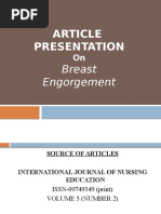 Journal Club Presentation On Breast Engorgement