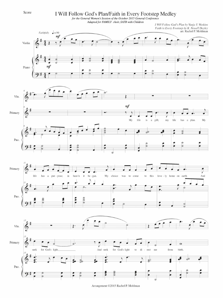 I Will Follow Gods Plan Faith in Every Footstep Medley