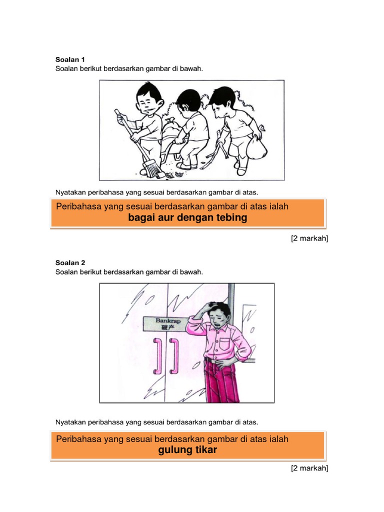 Jawapan Peribahasa Bergambar Jawapan Peribahasa Bergambar