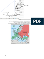 Fill in The Blanks With The Correct Country (Page 2) Then Locate On The Map. Do Not Write Numbers On The Maps