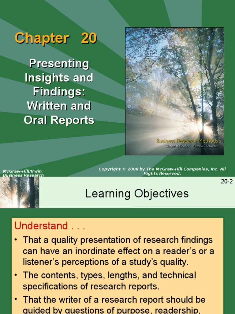 Presenting Insights and Findings: Written and Oral Reports | PDF | Business