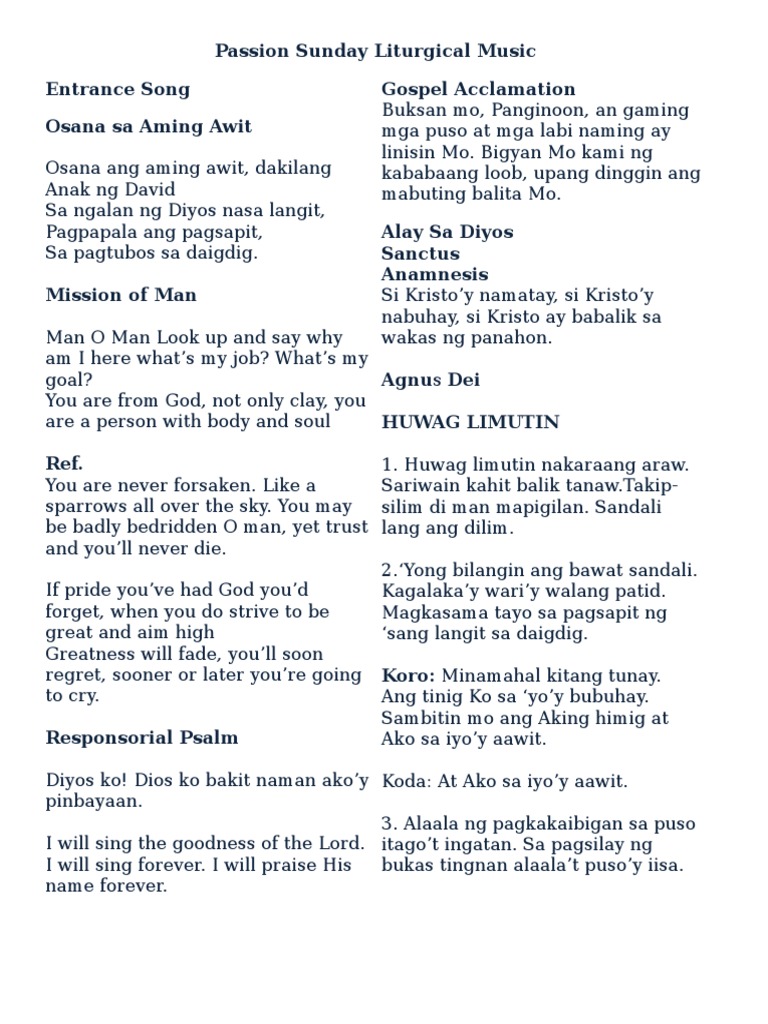 Entrance Song | PDF