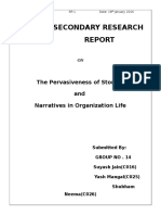 Secondary Research: The Pervasiveness of Stories and Narratives in Organization Life