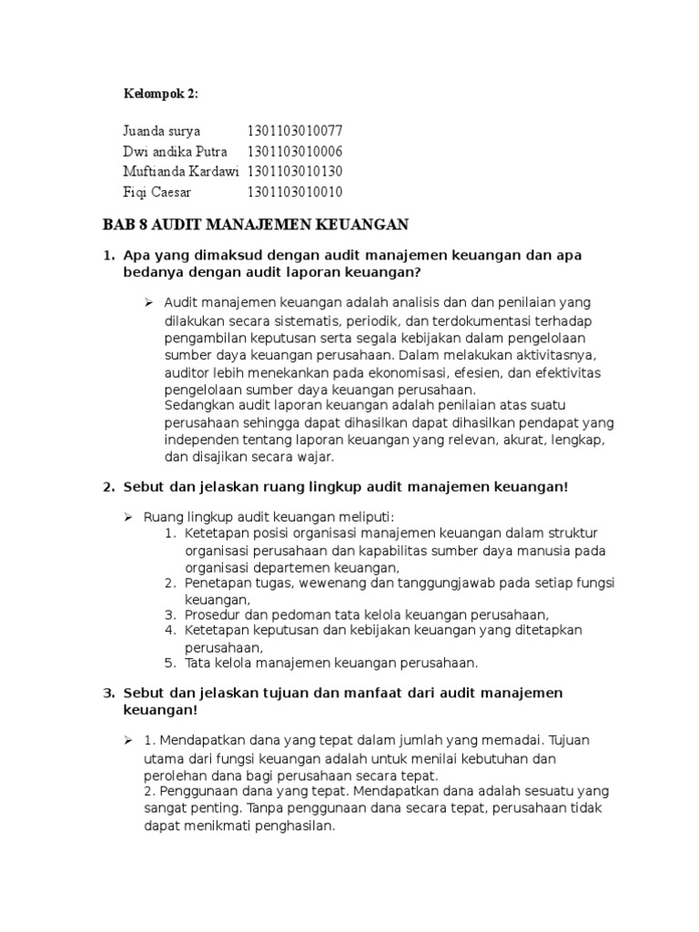 Audit Manajemen Bab 8 Docx