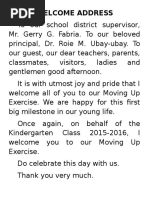 Welcome Address Pdf