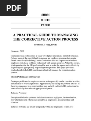 Corrective Action