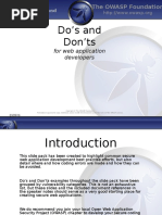 Web Application Development Dos and Donts