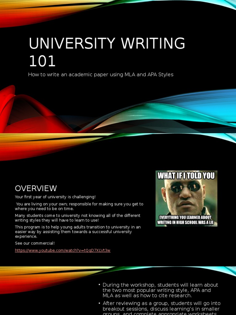 university writing 101 Citation Apa Style