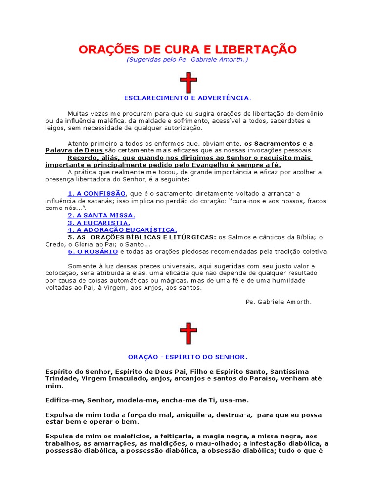 Orações de Cura e Libertação | PDF | Oração | Jesus