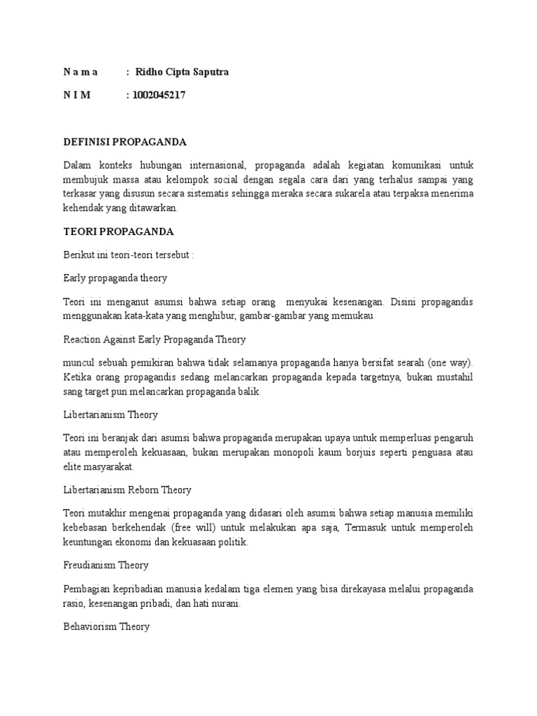 Definisi Propaganda Pdf