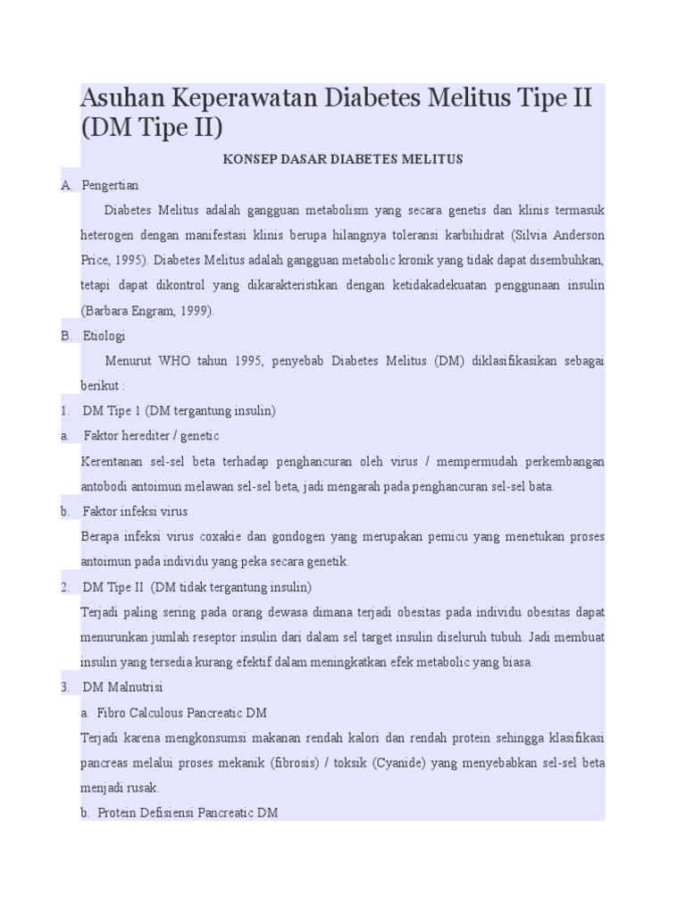 Asuhan Keperawatan Diabetes Melitus Tipe Ii