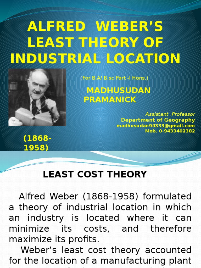 Alfred er's Least Cost Theory of Industrial Location PDF