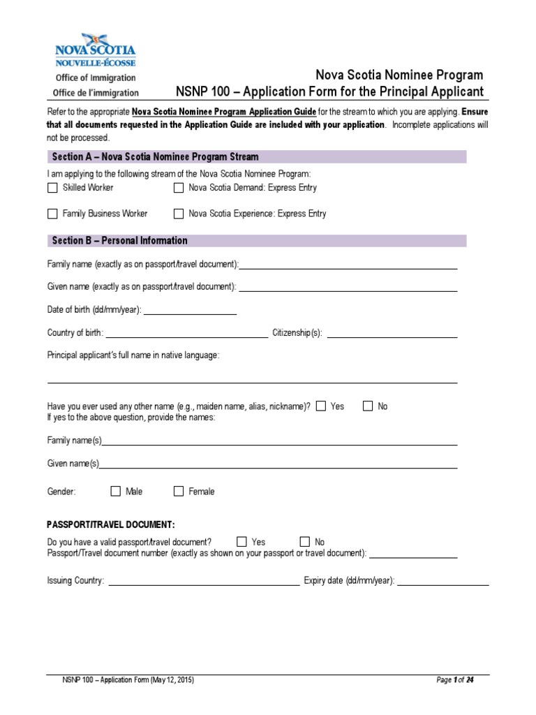 NSNP 100 12may2015 English Blank | PDF