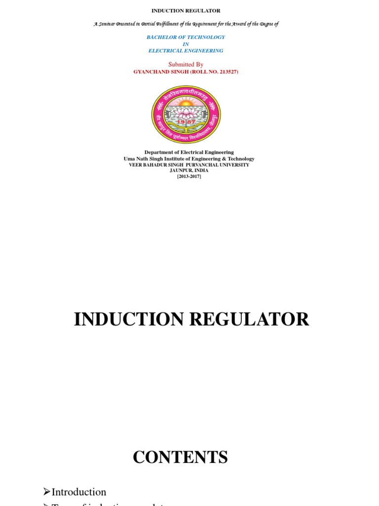 On Induction Regulator PDF Induction Electrodynamics