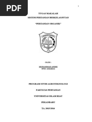 Makalah Pertanian Organik