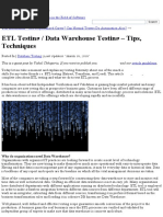 Download ETL _ Data Warehouse Testing Tips Challenges by anon_249224015 SN306181799 doc pdf