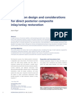 Preparation Design and Considerations For Direct Posterior Composite Inlay:Onlay Restoration