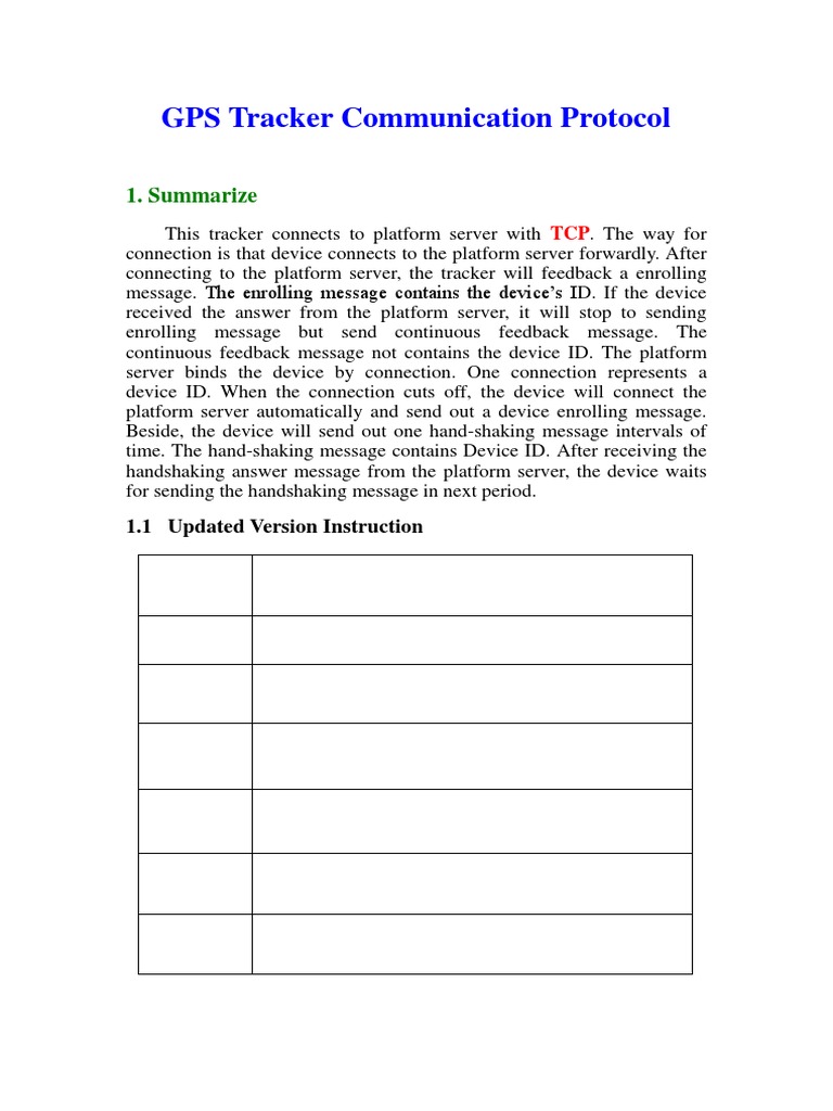 GPS318 Tracker Communication Protocol V1 5 | PDF | Data Type | Byte